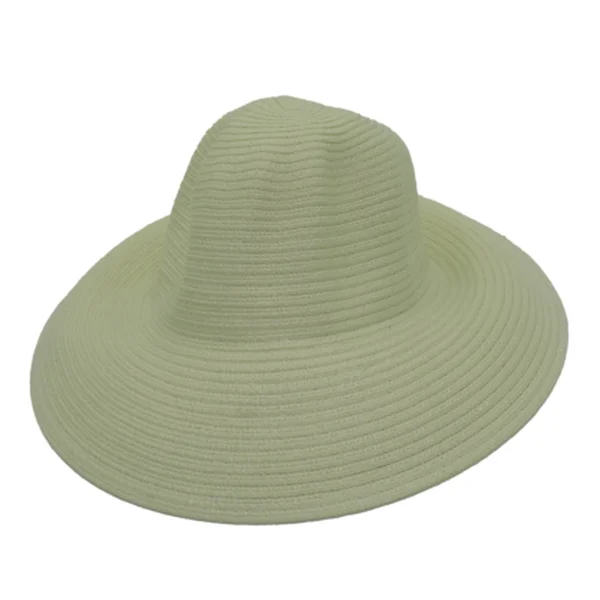 Pale green woven wide-brim sun hat