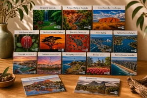 Australian scenic calendars and books featuring national parks, landscapes, wildflowers and cities