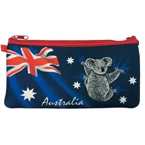 Zip pencil case with the Australian flag, Southern Cross stars, a koala and the word Australia