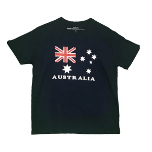 Navy T-shirt with the Union Jack and Southern Cross stars from the Australian flag above the word Australia